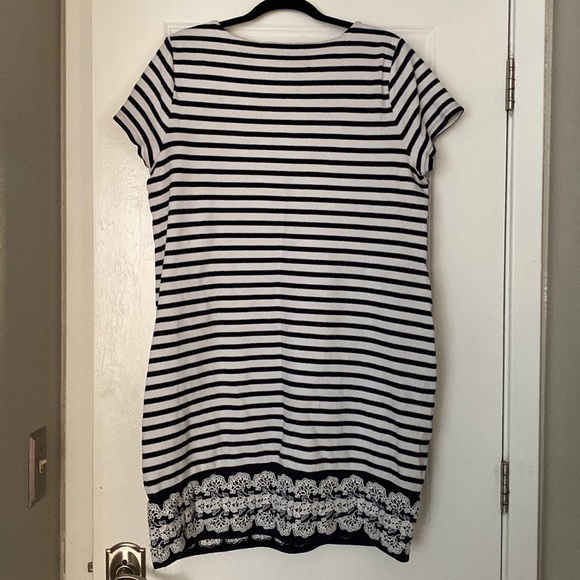 Black & White Striped Talbots Casual Dress Size XL Barely Worn - Picture 5 of 6